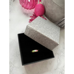 314 Pierścionek obrączka roz 6/16mm Tęczowy Stal