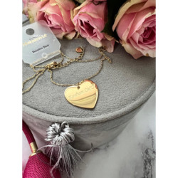 252 Złoty naszyjnik łańcuszek SERCE KOCHAM CIĘ Hit