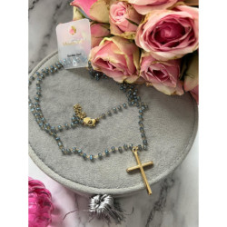 1203 Naszyjnik różaniec Moon River KRZYŻ STAL