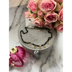 615 Naszyjnik różaniec Moon River KONICZYNKI STAL