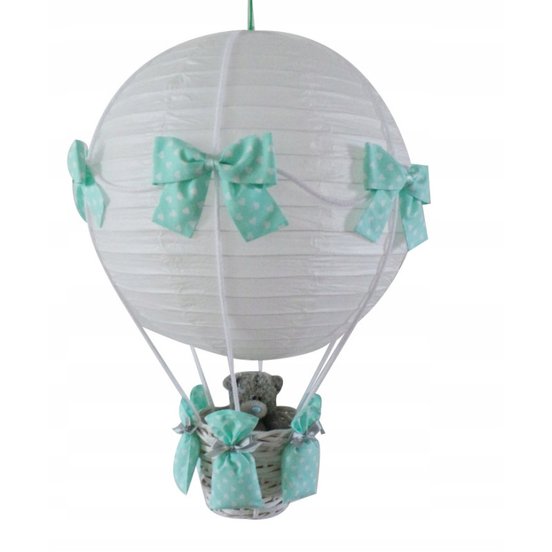 Lampa LATAJĄCY BALON z misiem MIĘTOWA W SERDUSZKA