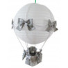 Lampa LATAJĄCY BALON z misiem SZARA W GWIAZDKI