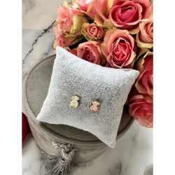 149 Złote kolczyki wkrętki CYRKONIE HOLO stal 316L