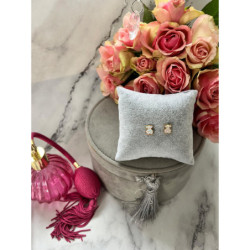 149 Złote kolczyki wkrętki CYRKONIE HOLO stal 316L