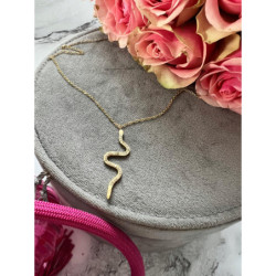 766 Złoty naszyjnik celebrytka Wąż Żmija cyrkonie