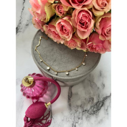 1088 Złoty naszyjnik celebrytka PANCERKA CYRKONIE