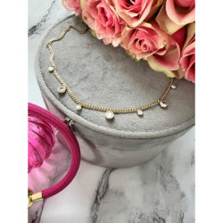 1088 Złoty naszyjnik celebrytka PANCERKA CYRKONIE