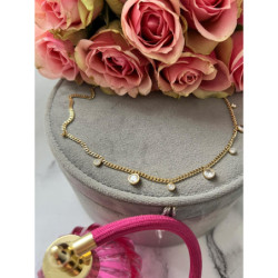 1088 Złoty naszyjnik celebrytka PANCERKA CYRKONIE