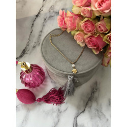 695 Złoty naszyjnik celebrytka SERCE STAL 316L