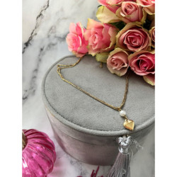 695 Złoty naszyjnik celebrytka SERCE STAL 316L