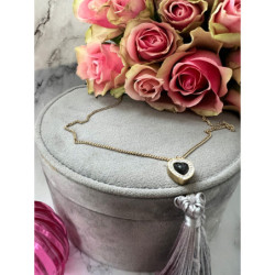 516 Złoty naszyjnik celebrytka SERCE STAL 316L