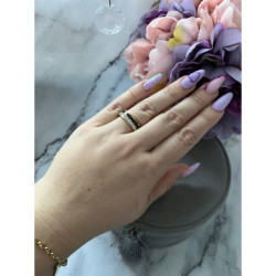 326 Pierścionek obrączka CYRKONIE r 6/16mm stal