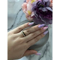 326 Pierścionek obrączka CYRKONIE r 6/16mm stal