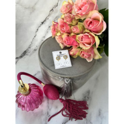 918 Złote kolczyki BLUEBERRY Cyrkonie ZEGAR STAL