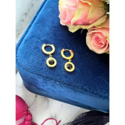 194 Złote kolczyki wiszące ZEGAR STAL 316