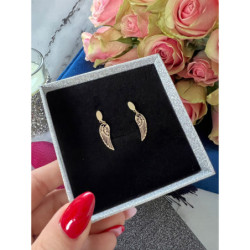 999 Złote kolczyki wiszące SKRZYDŁA STAL 316