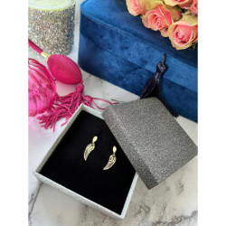 999 Złote kolczyki wiszące SKRZYDŁA STAL 316