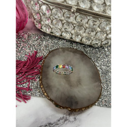 1144 Pierścionek obrączka roz 8/18 kamienie HIT