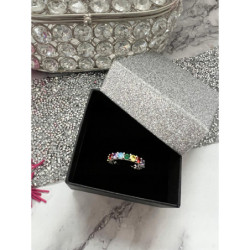 1144 Pierścionek obrączka roz 7/17 kamienie HIT