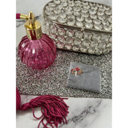 723 Pierścionek Xuping roz 8,9,10 kamień róż HIT