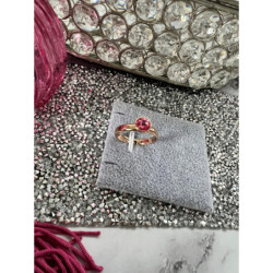 723 Pierścionek Xuping roz 8,9,10 kamień róż HIT