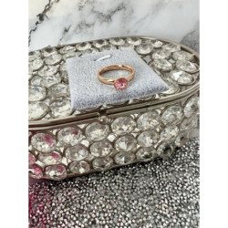 723 Pierścionek Xuping roz 8,9,10 kamień jasny róż