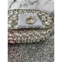 723 Pierścionek Xuping roz 8,9,10 kamień jasny róż