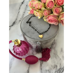 600 Naszyjnik różaniec koraliki SERCE STAL 316L