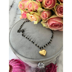 600 Naszyjnik różaniec koraliki SERCE STAL 316L