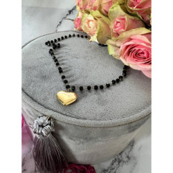 600 Naszyjnik różaniec koraliki SERCE STAL 316L