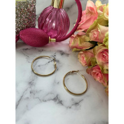 104 Złote kolczyki koła 4cm STAL 316