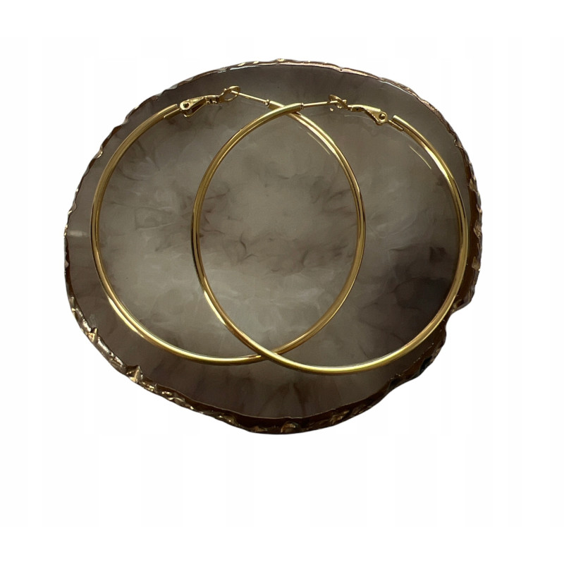 1237 Złote kolczyki koła 6cm STAL 316