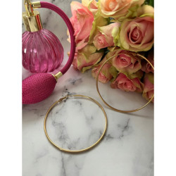 612 Złote kolczyki koła 7cm STAL 316