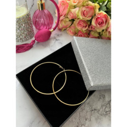 612 Złote kolczyki koła 7cm STAL 316