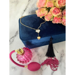 775 Złota celebrytka łańcuszek PANCERKA SERCE stal