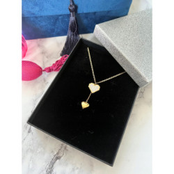 775 Złota celebrytka łańcuszek PANCERKA SERCE stal