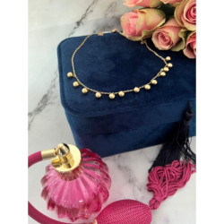 839 Złota celebrytka łańcuszek KULKI stal 316L