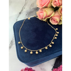 839 Złota celebrytka łańcuszek KULKI stal 316L