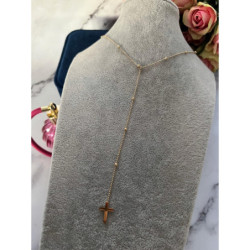 1051 Złota celebrytka krawatka KRZYŻ KRZYŻYK stal