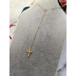 1051 Złota celebrytka krawatka KRZYŻ KRZYŻYK stal