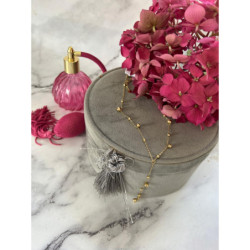 264 Złota celebrytka krawatka KULKI KULECZKI stal