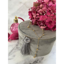 264 Złota celebrytka krawatka KULKI KULECZKI stal