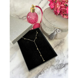 264 Złota celebrytka krawatka KULKI KULECZKI stal