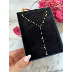 264 Złota celebrytka krawatka KULKI KULECZKI stal