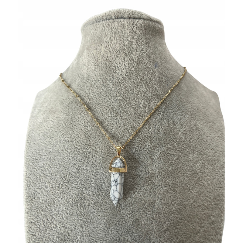 340 NASZYJNIK WISIOREK KAMIEŃ AMULET TALIZMAN stal