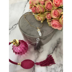 340 NASZYJNIK WISIOREK KAMIEŃ AMULET TALIZMAN stal