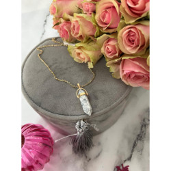 340 NASZYJNIK WISIOREK KAMIEŃ AMULET TALIZMAN stal