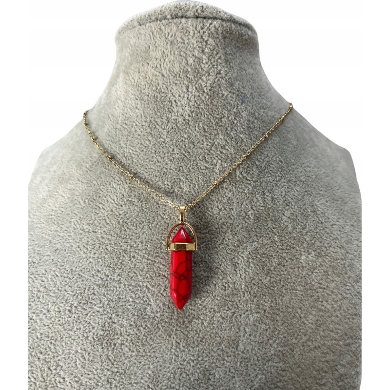 341 NASZYJNIK WISIOREK KAMIEŃ AMULET TALIZMAN stal