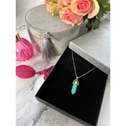 340 NASZYJNIK WISIOREK KAMIEŃ AMULET TALIZMAN stal