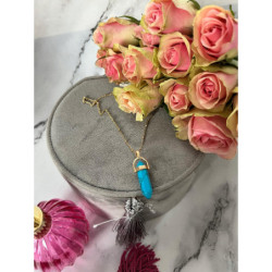 1139 NASZYJNIK WISIOREK KAMIEŃ AMULET TALIZMAN